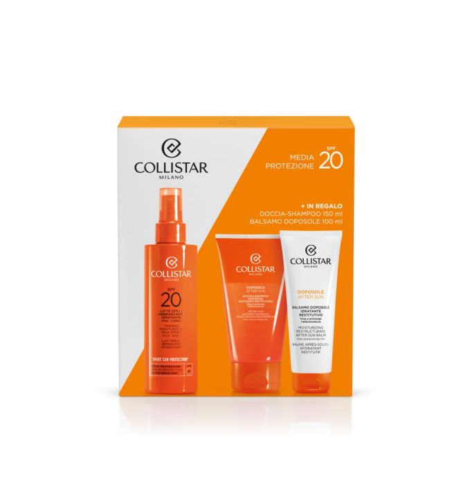Cofanetto Latte Spray Abbronzante Idratante Viso-Corpo SPF20, COLLISTAR, CLL006975700017, Immagine 1